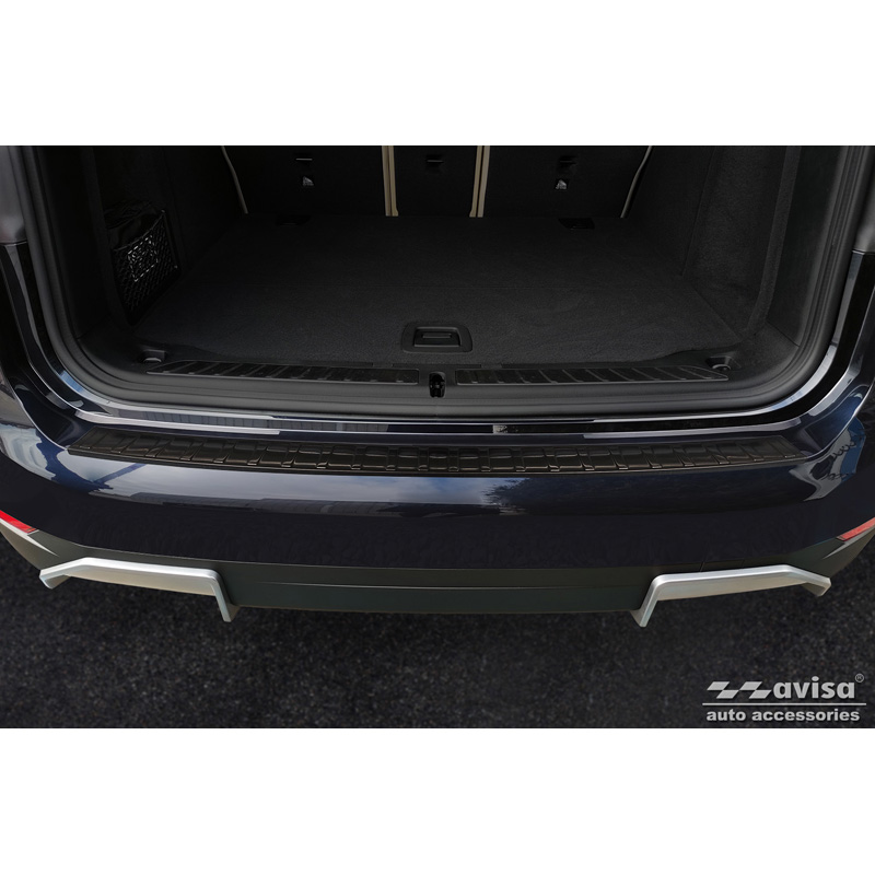 Zwart RVS Achterbumperprotector  BMW iX3 (G08) 2020- 'Ribs'