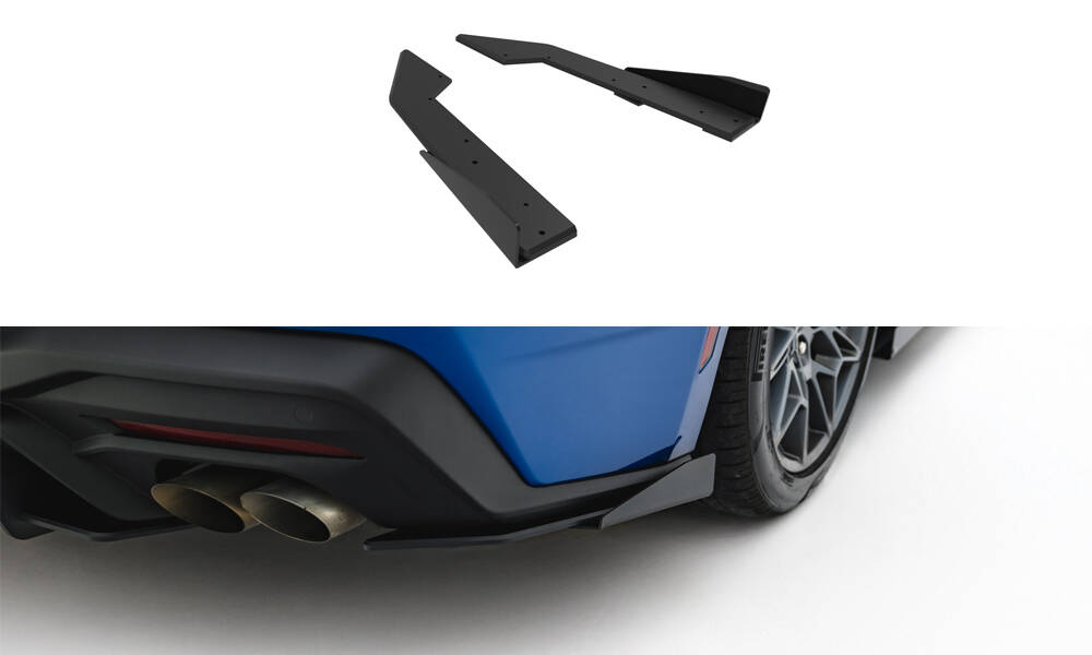 Street Pro Achterzij Spoilers + Flaps Ford Mustang GT MK7 Maxton Glanzend zwart