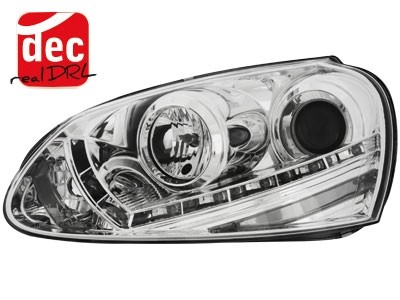 Headlights VW Golf V 03-09 Devil Eyes Dlite LED Chrome