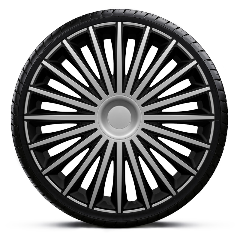 4-Delige Wieldoppenset Dakota 14-inch zilver/zwart