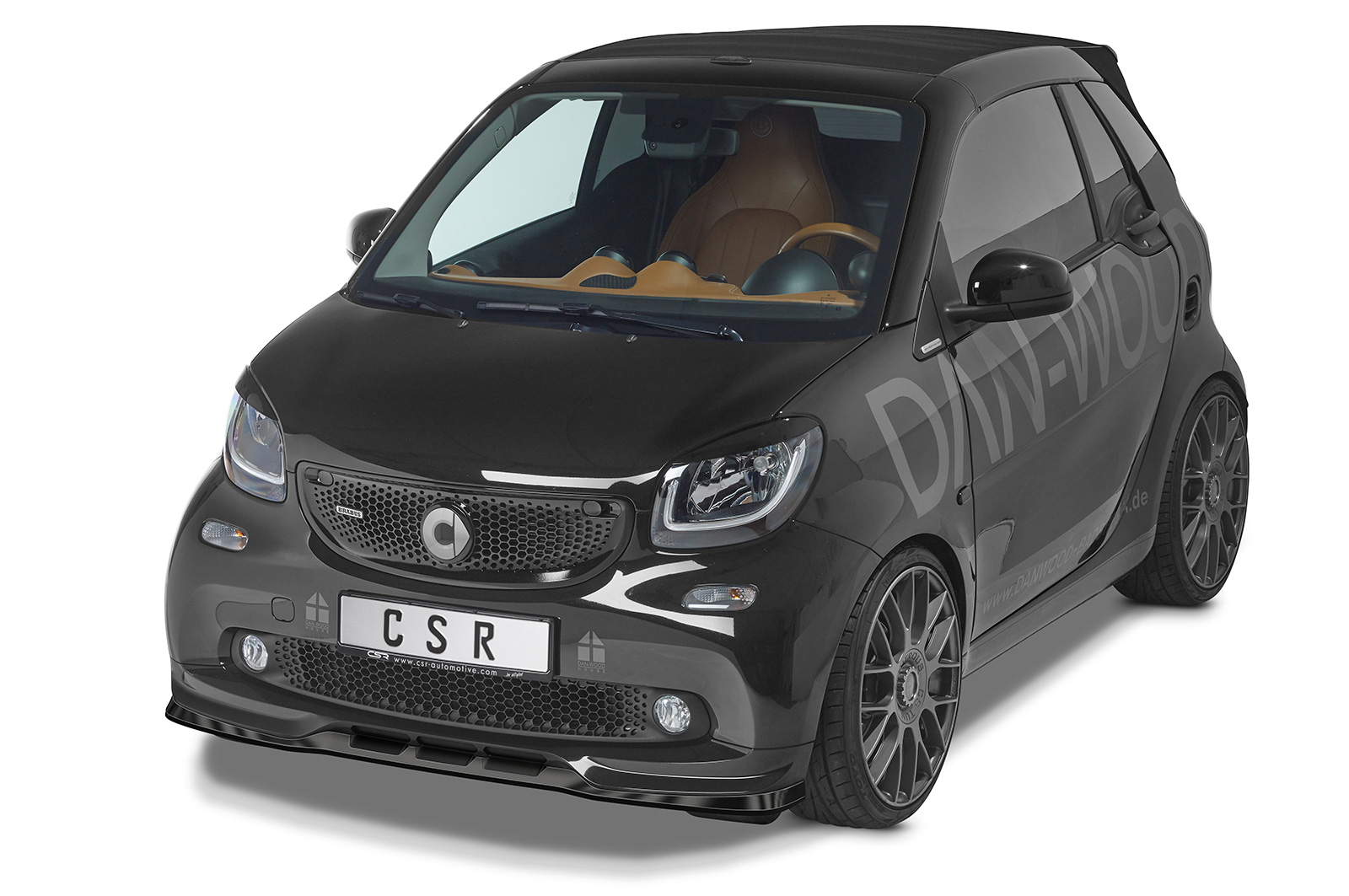 Voorspoiler Smart Fortwo 453 Brabus CSR glans Zwart