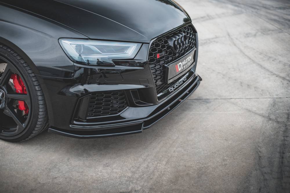 Voorspoiler V.4 Audi RS3 8V Facelift Glanzend Zwart