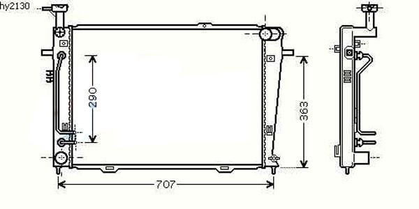 Radiator TUCSON/SPORTAGE 04-05 640x462 2.0 CRDI 83kw +/-AC