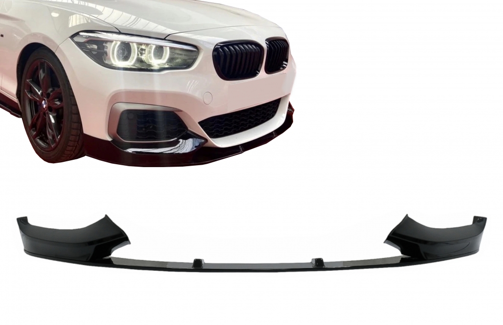 Voorspoiler BMW 1 Serie F20 / F21 11-15 M-Pakket Glans Zwart