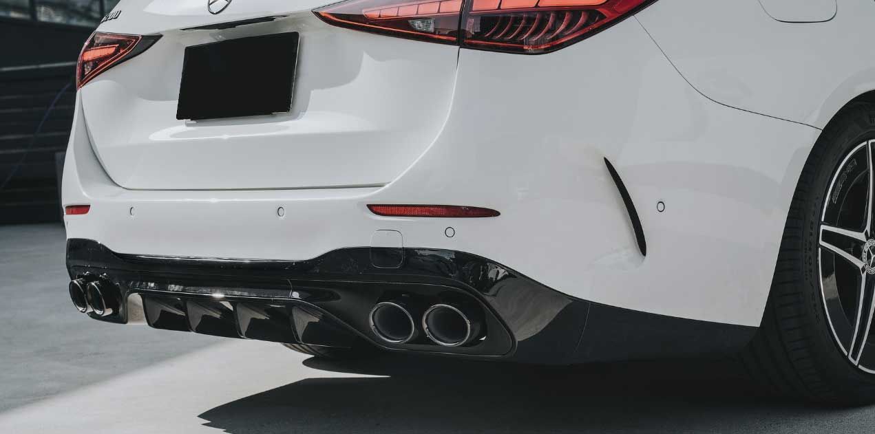 Diffuser Mercedes C Klasse W206 S206 C43 AMG Look Chroom