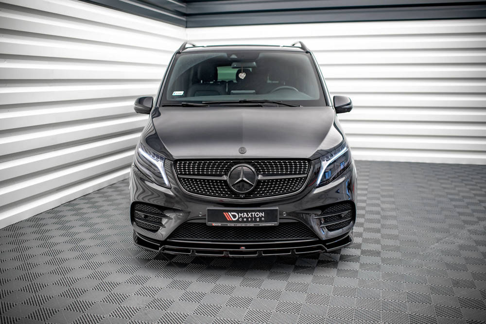 Voorspoiler Mercedes V-Klasse W447 AMG-Line Maxton Design glans zwart V.5