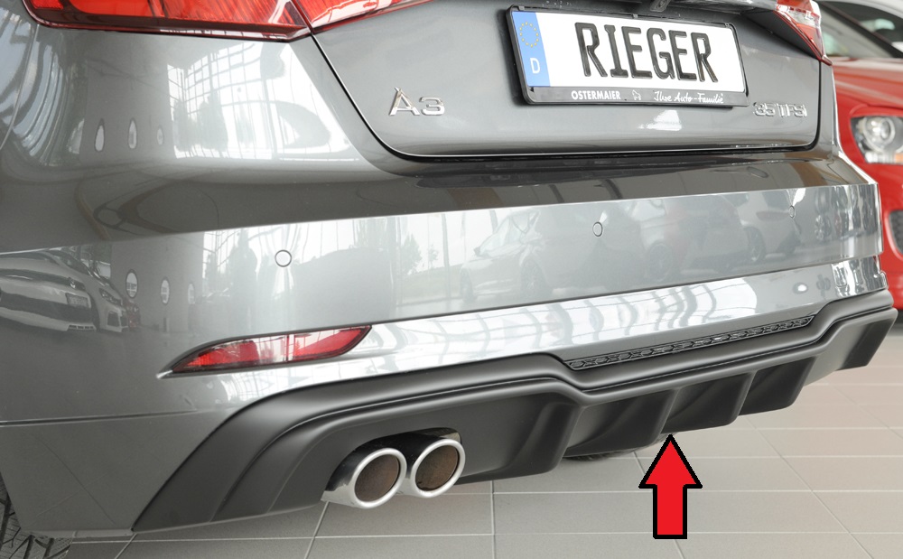 Achter diffusor Rieger Audi A3 8V 16-20 Facelift S-line