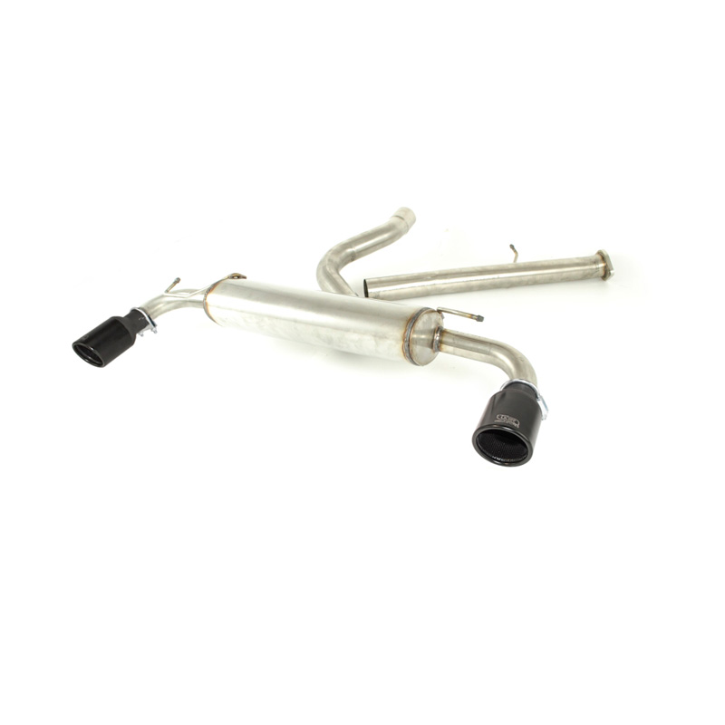 Dubbele RVS Sportuitlaat met zwarte uiteinden  Toyota GR Yaris 2020- 192kW 2x 100mm RS