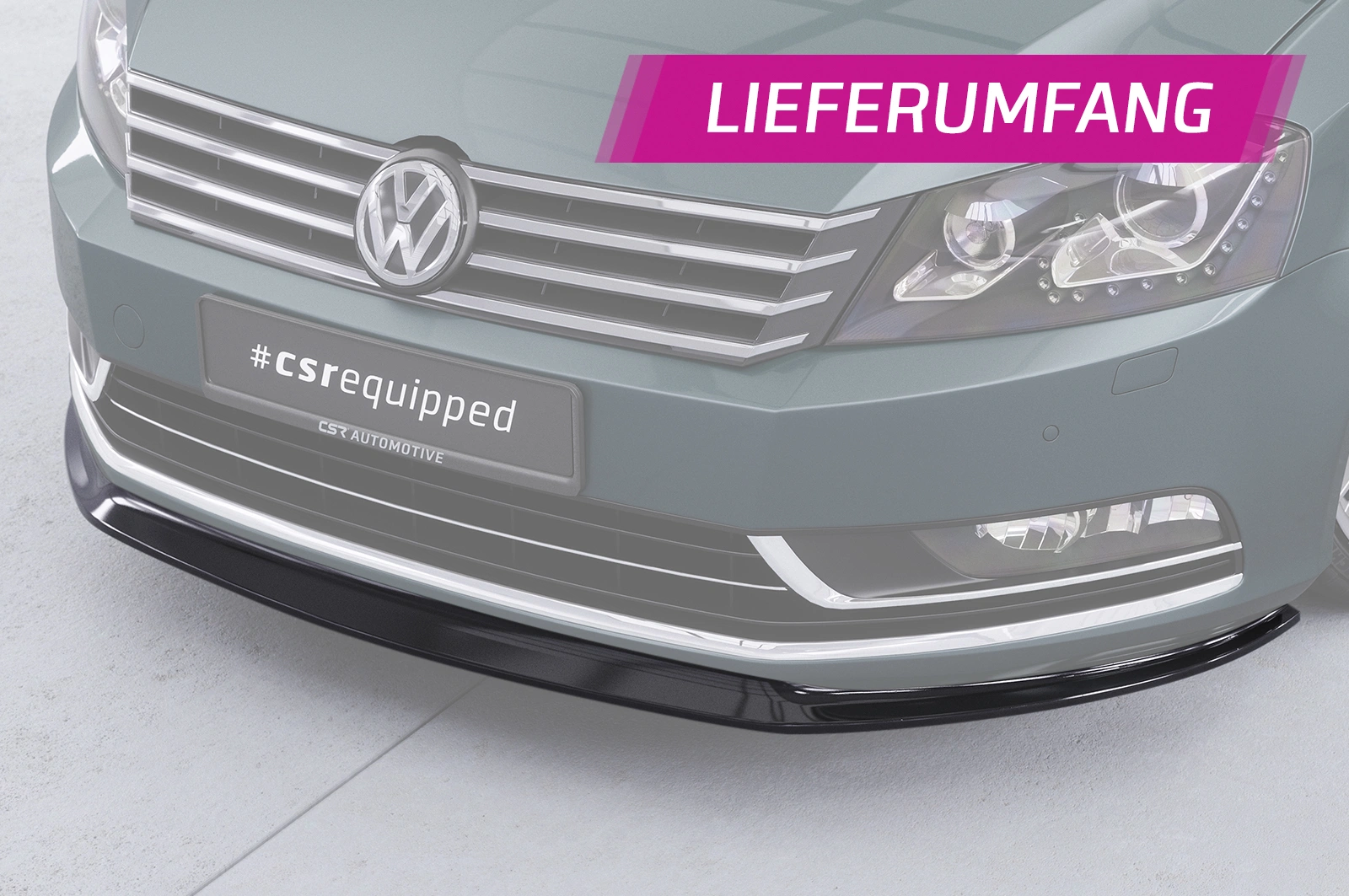 Voorspoiler VW Passat B7 Glans Zwart – 2010–2015