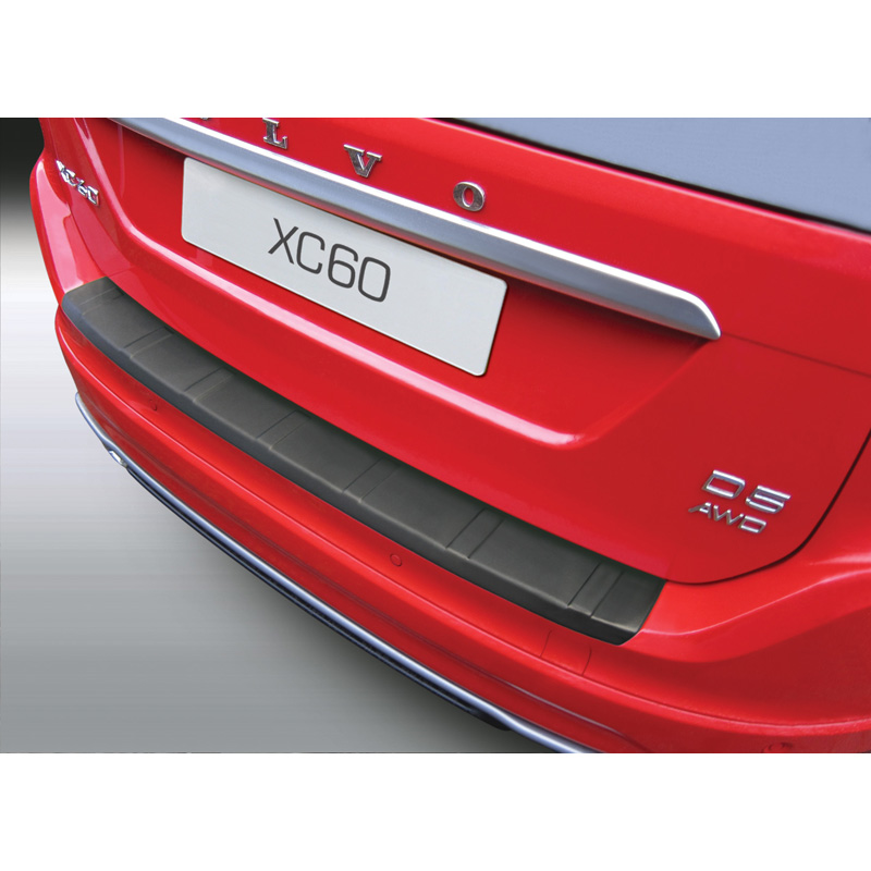 ABS Achterbumper beschermlijst  Volvo XC60 6/2013-6/2017 Zwart 'Ribbed'
