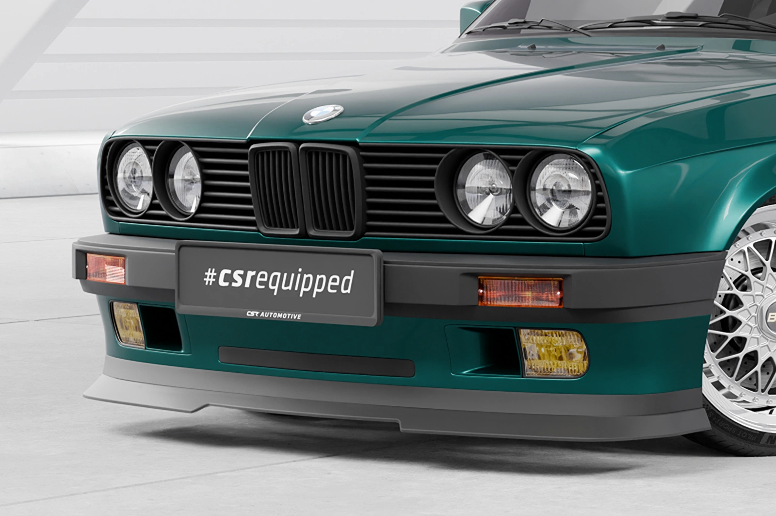 Voorspoiler BMW 3er E30 Coupe glans zwart