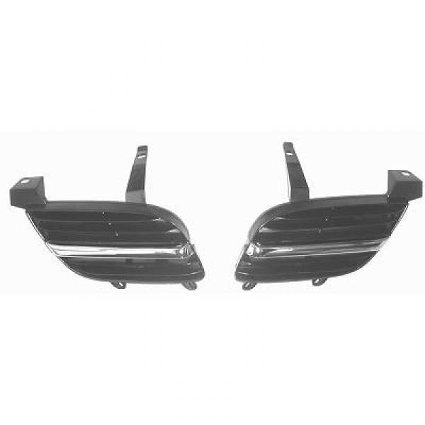 Grill links ALMERA N16 00-07/02 ZWART/Chroom