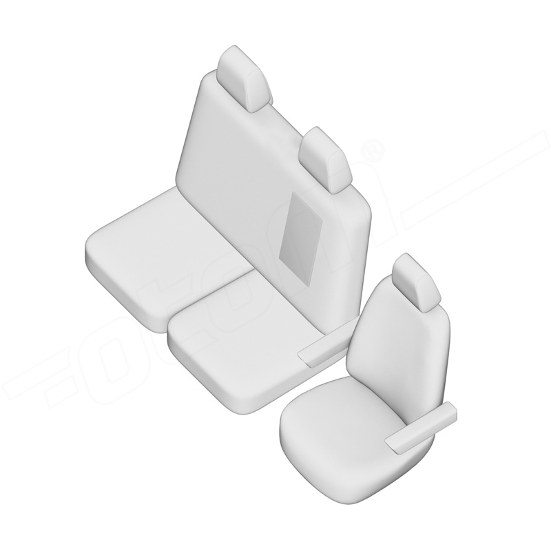 otoM Original Design Stoffen Stoelhoezenset 2+1  Volkswagen Transporter T7 2024- (armsteunen aan bestuurdersstoel & tafeltje in rugleuning bank)