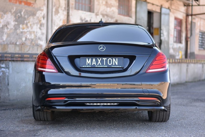 Spoiler uitbreiding Mercedes S-Klasse W222 AMG-Line Maxton Design glans zwart