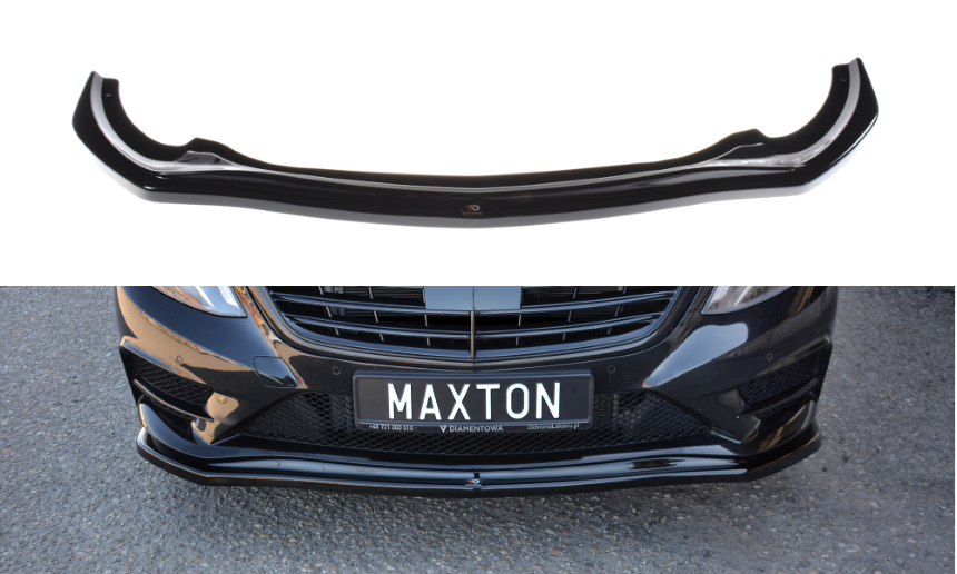 Voorspoiler Mercedes S-Klasse W222 AMG-Line Maxton Design glans zwart