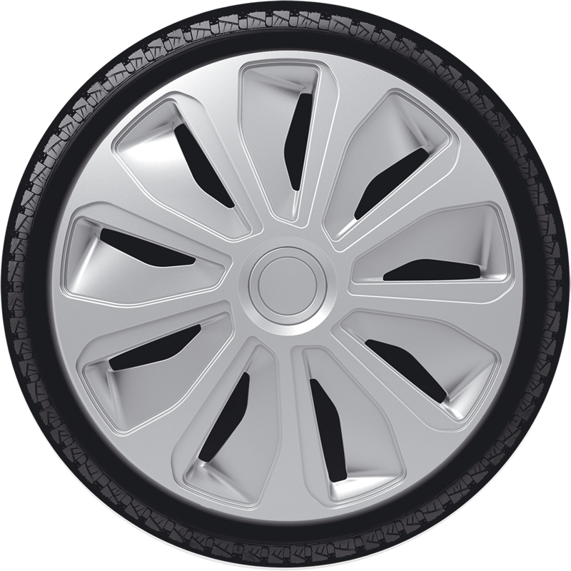 4-Delige Wieldoppenset Platin 13-inch zilver