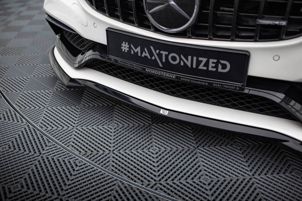 Voorspoiler Mercedes C63 AMG W205 S205 Maxton Glans Zwart V.2