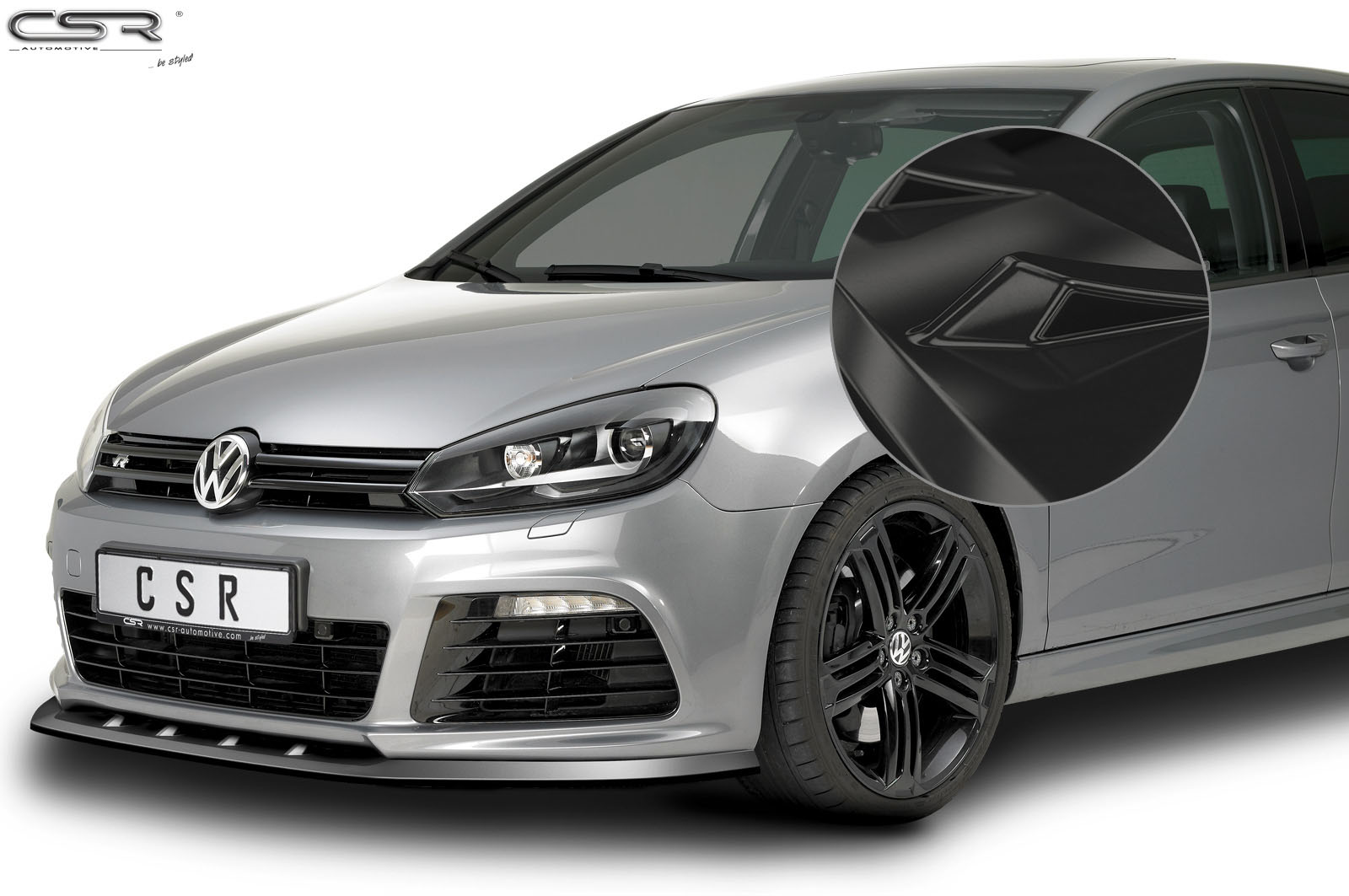 Voorspoiler VW Golf 6 R Glans Zwart – 12/2009–10/2012