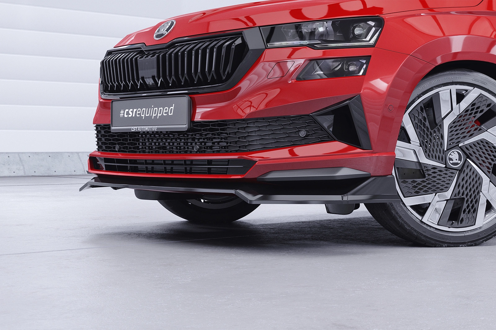 Voorspoiler Skoda Karoq Sportline glans zwart