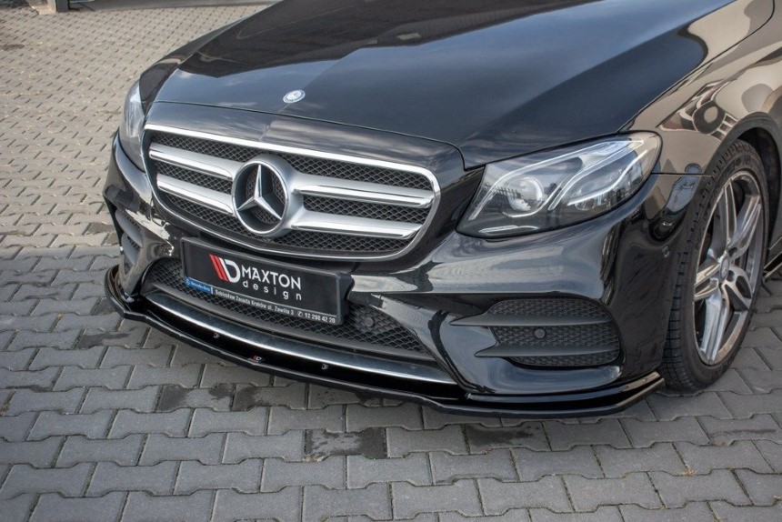Voorspoiler Mercedes E43 AMG/AMG-Line W213 Maxton Design glans zwart