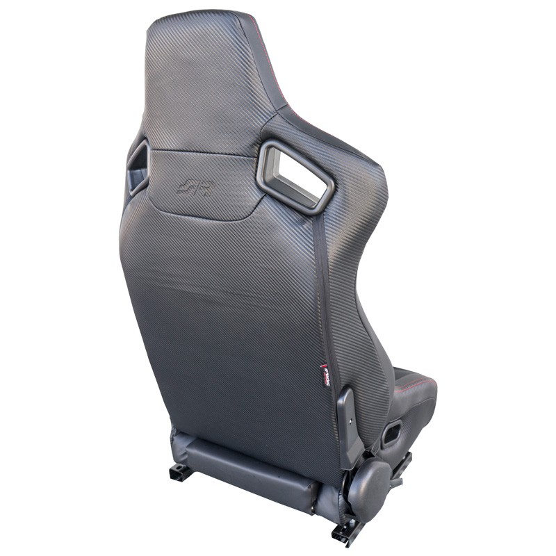 Simoni Racing Sportstoel Emerson - Zwart Eco-Leder - Links Verstelbaar - incl. Sledes