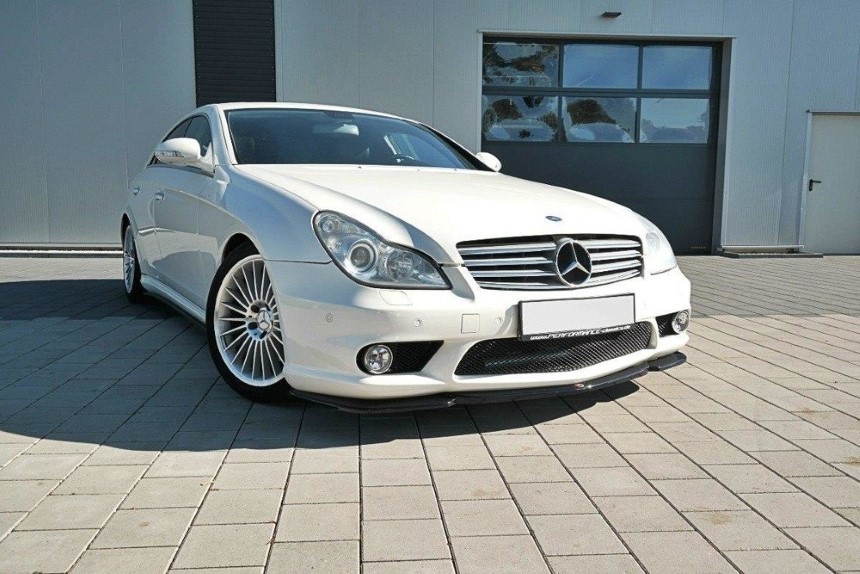 Voorspoiler Mercedes CLS W219 55 AMG Maxton Design glans zwart