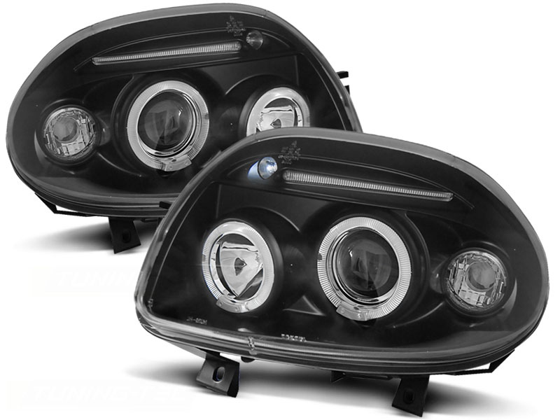 Faros Angel Eyes Renault Clio B 9.98-5.01 negro