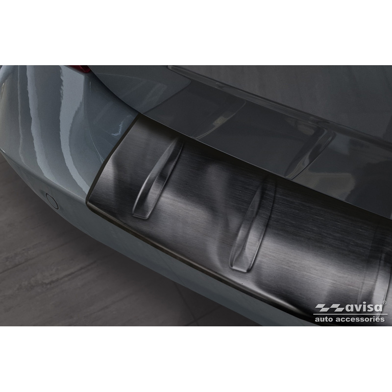 Zwart RVS Achterbumperprotector  Ford Transit Custom & Tourneo Custom (V710) 2023- / Volkswagen Transporter T7 2024- 'Ribs'