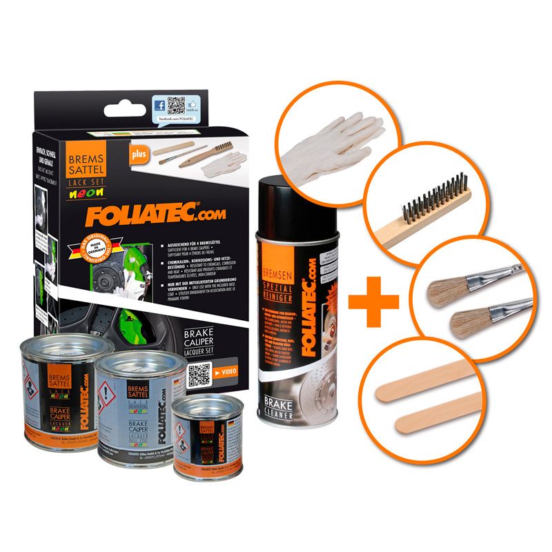 Foliatec Remklauwlakset - NEON geel - 4 Componenten