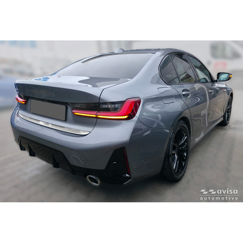 Avisa Geborsteld RVS Kofferbak Sierlijst  BMW 3-Serie (G20) M-Sport Facelift 2018-2022, Facelift 2022-2024 & Facelift 2024-
