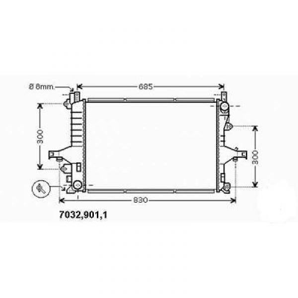 Radiator VOLVO S60 S80 98-06 622x426 +/-AC