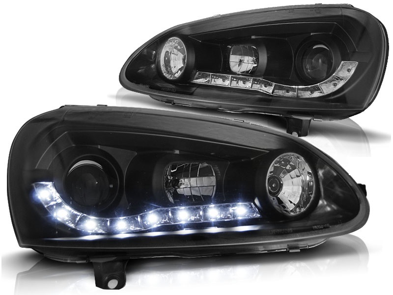 Faros VW Golf V Los ojos del Diablo Dayline con ELR negro