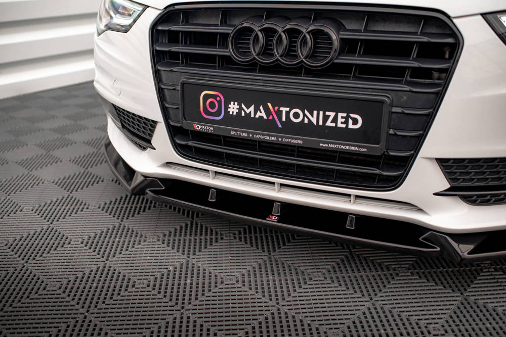 Voorspoiler V.1 Audi A5 Coupe 8T Facelift  2011 - 2016  Maxton Glans Zwart