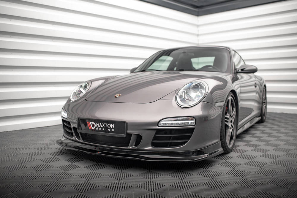 Voorspoiler V.1 Porsche 911 Carrera GTS 997 Facelift 2009 - 2011 Maxton Glans Zwart