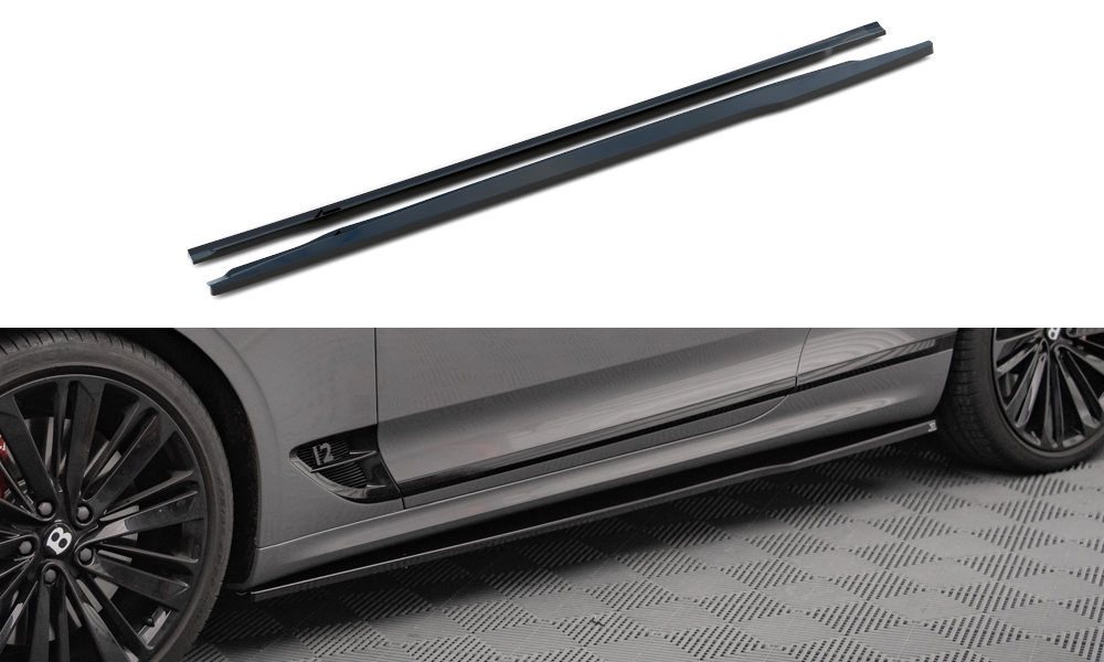 Zijskirts Bentley Continental GT Mk3 Maxton Glans Zwart