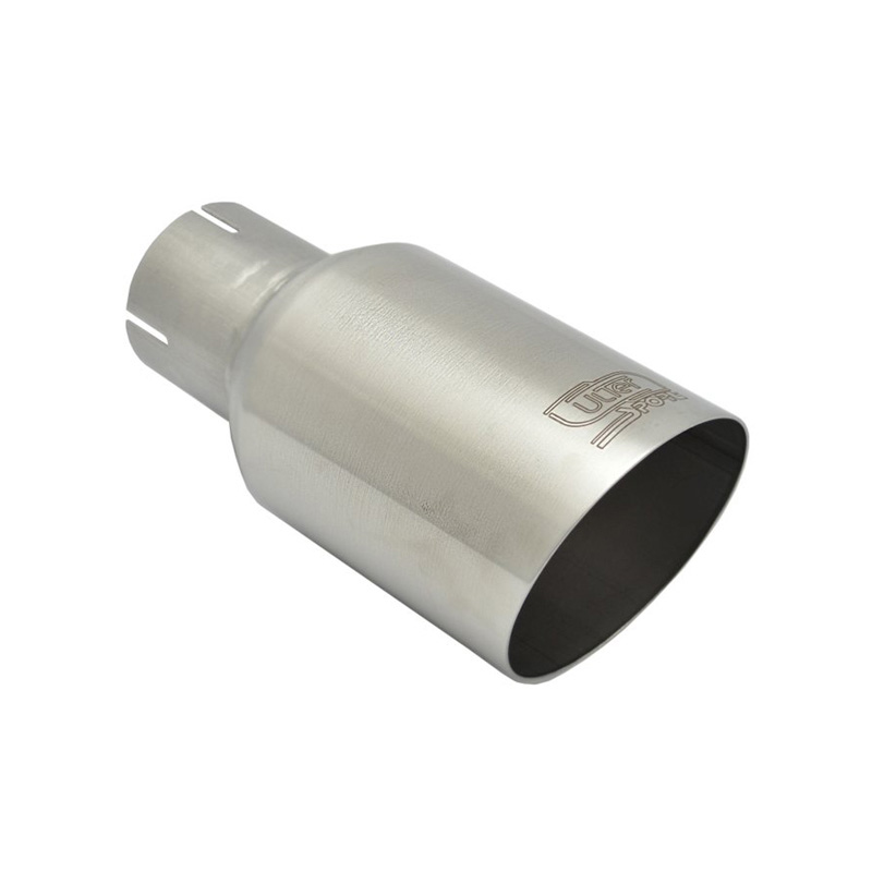 Ulter Sport Uitlaatsierstuk - Rond Ø80mm Schuin - Lengte 180mm  - Montage ->50mm - Geborsteld RVS