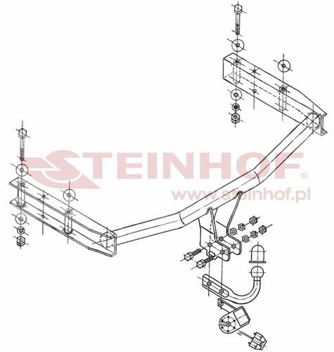 Trekhaak Audi A4 4D (incl. Quattro) 11/2000-2004