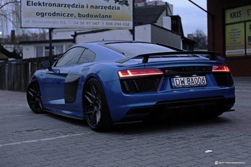 Zijskirts Audi R8 MK2 15-19 Maxton Glans Zwart