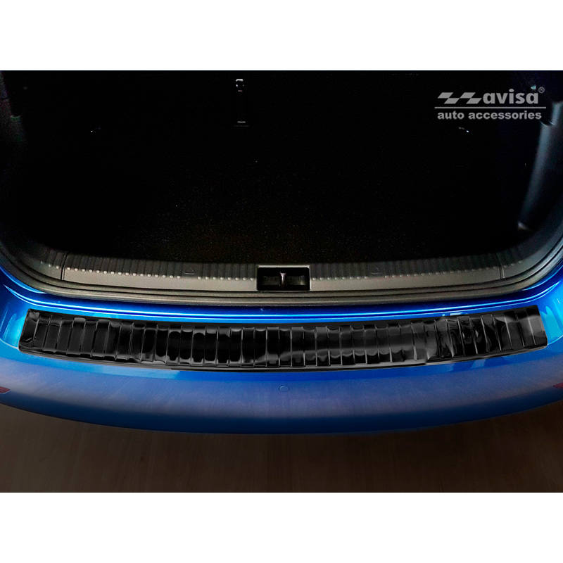 Zwart RVS Achterbumperprotector  Skoda Fabia III HB 5-deurs Facelift 2018-2021 'Ribs'