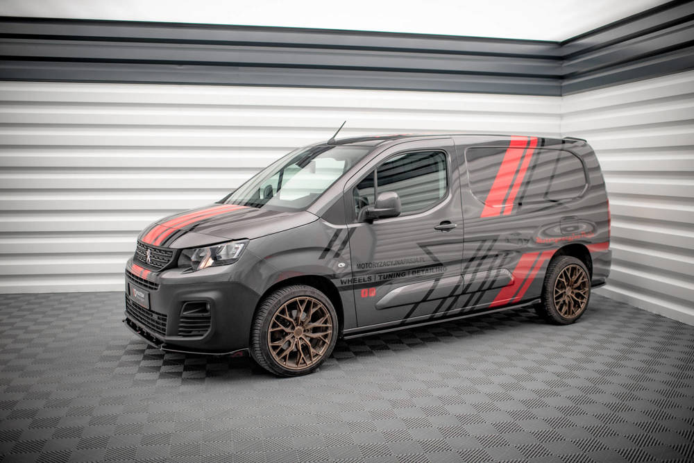 Zijskirts Peugeot Partner MK3 Maxton Glans Zwart