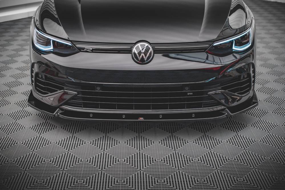 Voorspoiler V.2 Volkswagen Golf 8 R Maxton Glans Zwart