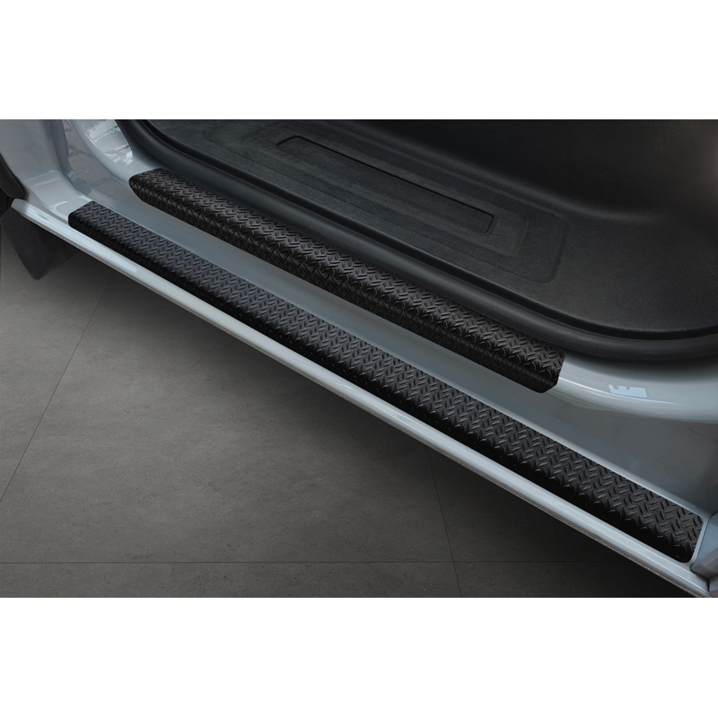 Aluminium bovenste Instaplijsten 'Riffled Plate'  Ford Transit Custom (V710) & Tourneo Custom (V710) 2023- - 2-delig - Zwart