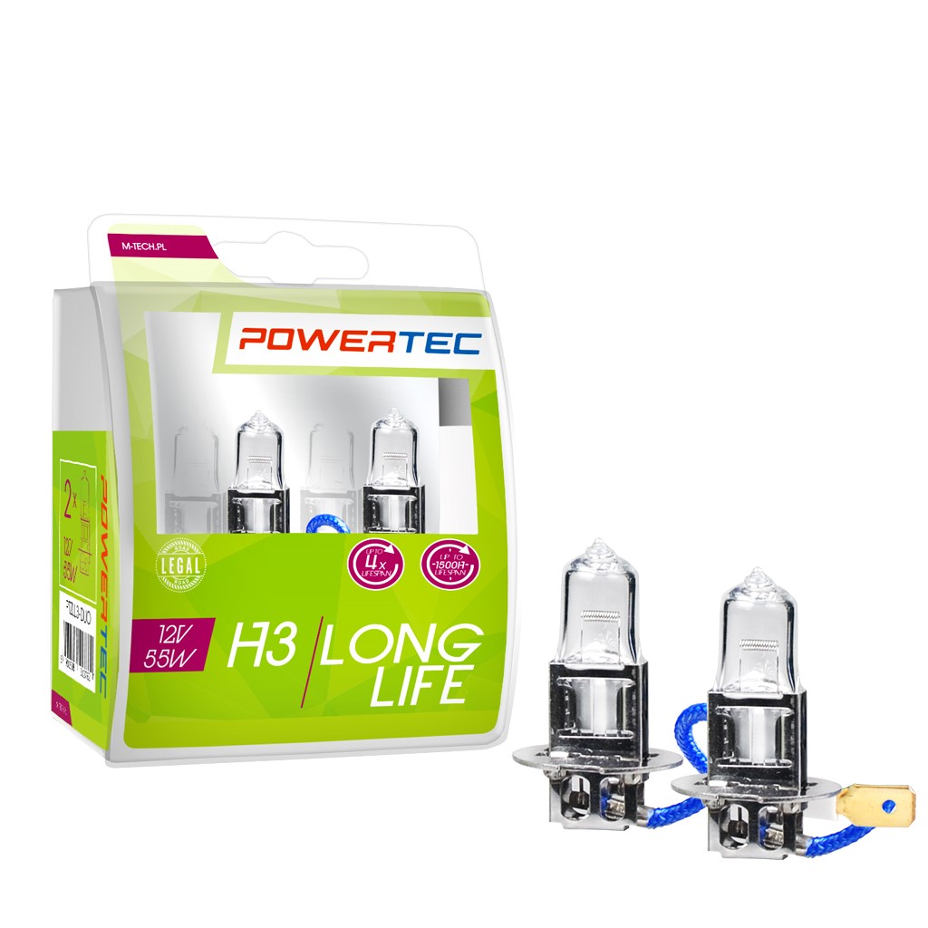 Mtech Powertec SuperWhite H3 bulbs 12V DUO