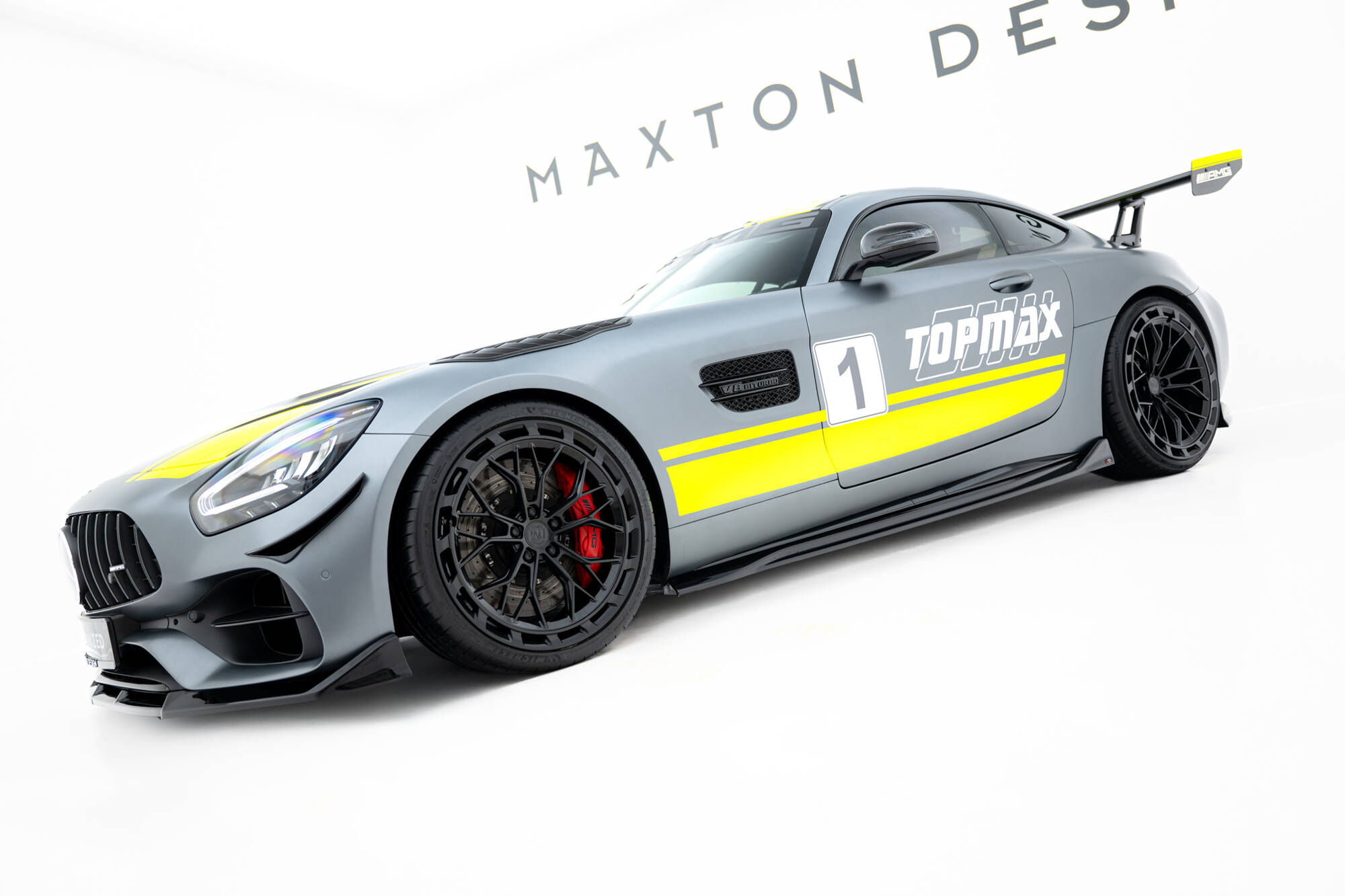 Zijskirts Mercedes-AMG GT C C190 Facelift Maxton Glanzend zwart