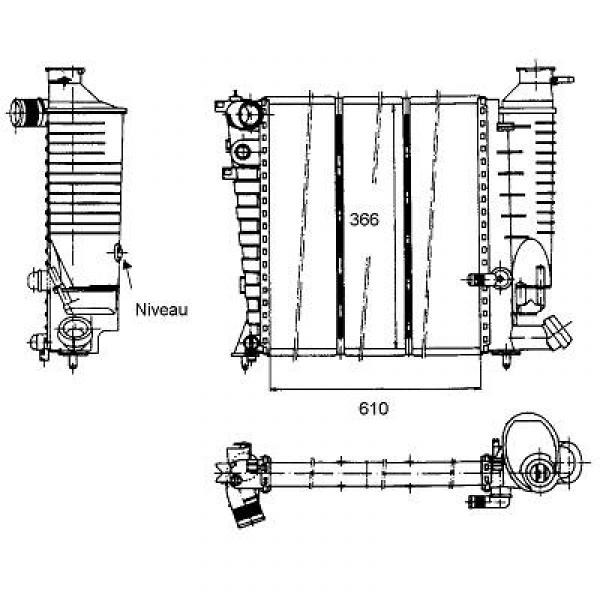 Radiator ZX/306 94-97 610x366 1.9 TD +/-AC/NIVEAU