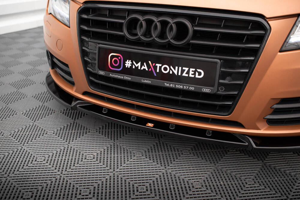 Voorspoiler V.2 Audi A7 C7 Maxton Glans Zwart
