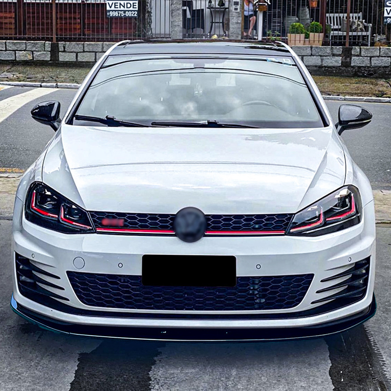 Voorspoilerlip  Volkswagen Golf VII GTi/GTD/R/R-Line 2012-2017 (Glanzend Zwart ABS)