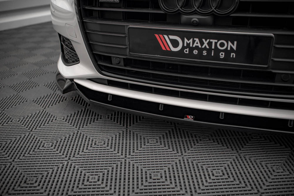 Voorspoiler V.2 Audi A6 C8 Maxton Glans Zwart