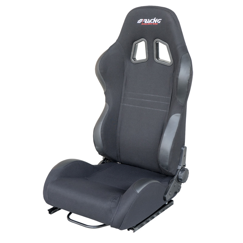 Simoni Racing Sportstoel Jenson - Zwart - Dubbelzijdig Verstelbaar - incl. Sledes
