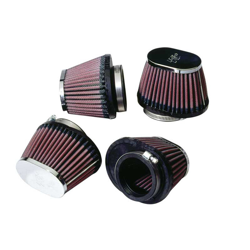 K&N Universeel Luchtfilter Ovaal/Konisch 54mm offset aansluiting, 102mm onder, 76mm top, 70mm hoogte (4 stuks) (RC-0984)